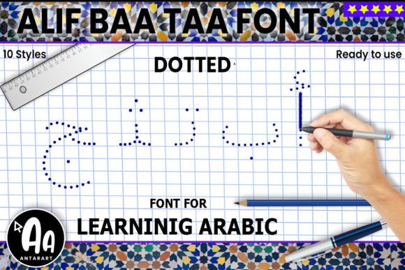 Alif Baa Taa Dotted: A Handwritten Font for Arabic Learning