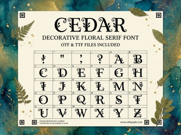 Cedar: A Decorative Floral Serif with Natural Grace
