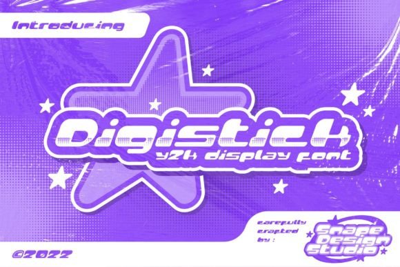 Digistick: Futuristic Y2K Display Font for Modern Design
