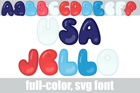 USA Jello: A Fun 3D Glossy Bubble Font for Designers