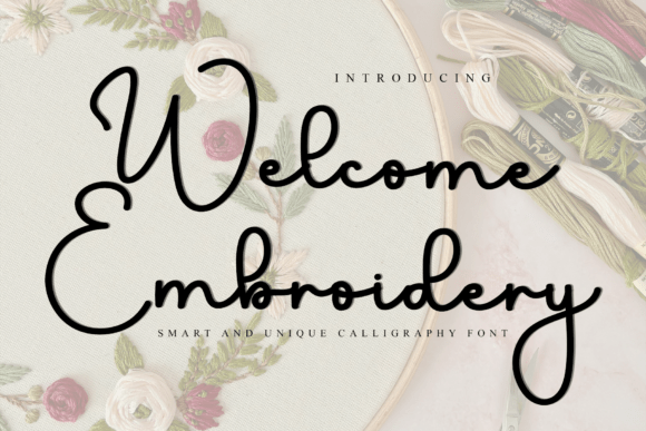 Welcome Embroidery: A Unique Font for Creative Projects